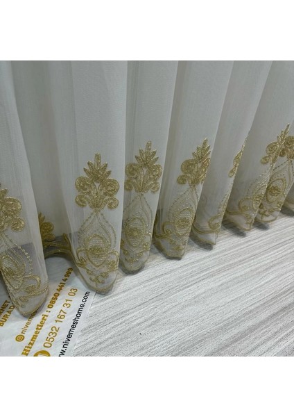 Nivemeshome Şahmaran 1/3 Sık Pileli Tül Perde Apm