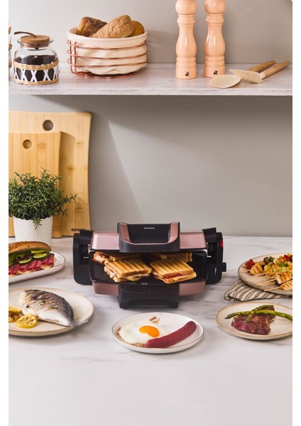 Pembe 1800W 4 Dilim Tost Makinesi, Şık ve Pratik Ev Aletleri fırsatları