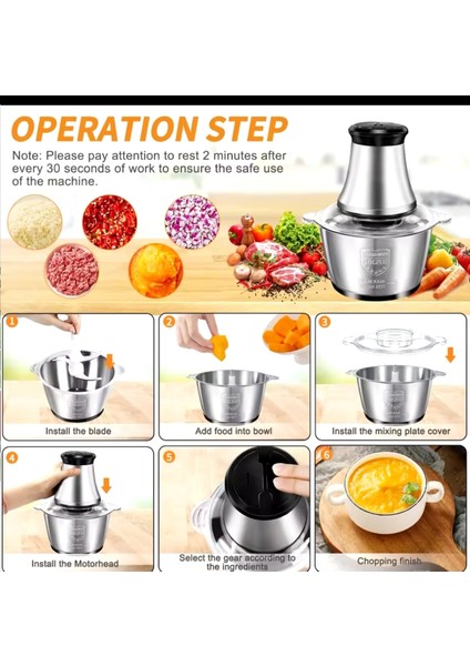 Pratik ve Şık 5 Litrelik 5 Bıçaklı Mutfak Robotu, Orta Boy ve Kullanışlı Tasarım