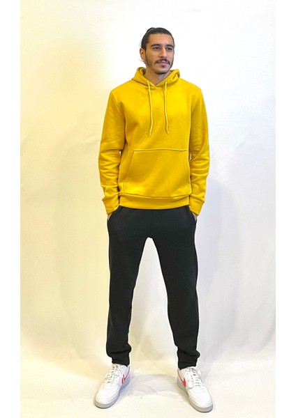 Erkek Kapşonlu Rahat Kalıp Içi Polarlı 3 Iplik Sweatshırt SPR24SW55