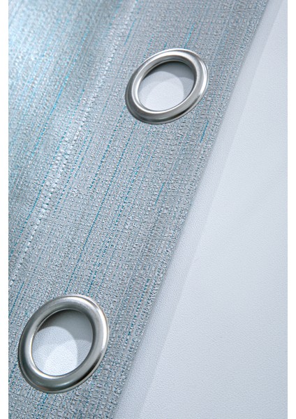 Dima Halkalı Fon Perde Gri Turkuaz 140X250 indirimleri