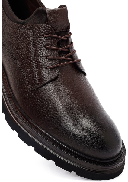 Erkek Kahverengi Bağcıklı Deri Casual Ayakkabı 25WFD7508FT