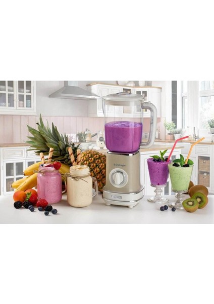 Bej Renkli Buz Kırıcılı Smoothie Blender, Şık ve Fonksiyonel Alet fırsatları