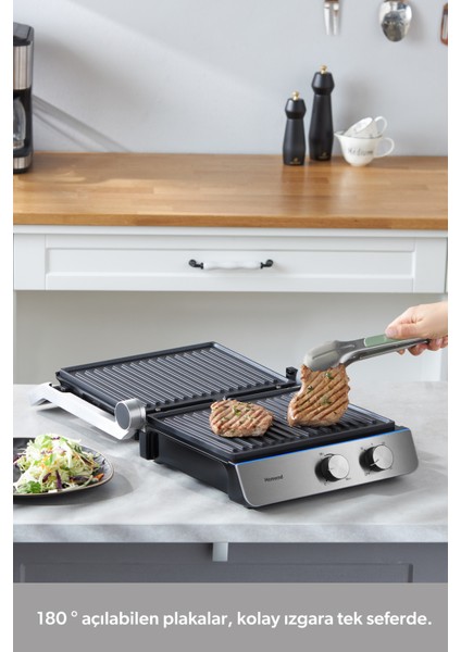 Çıkarılabilir Plakalı Inox Gövdeli Tost ve Izgara Makinesi, Şık ve Kullanışlı Tasarım fırsatları