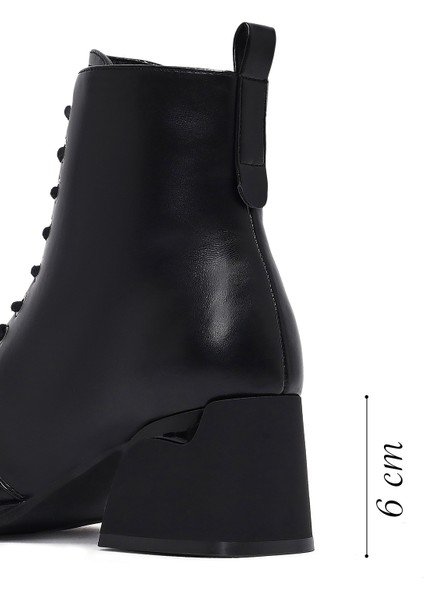 Kadın Siyah Fermuarlı Kalın Topuklu Bot 25WFE400818 fiyatları
