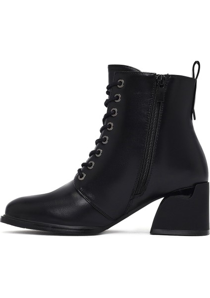 Kadın Siyah Fermuarlı Kalın Topuklu Bot 25WFE400818 fırsatları