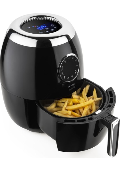 Yağsız Hava Fritözü Siyah, 4 Yıl Garanti, Sağlıklı ve Pratik Pişirme Aracı
