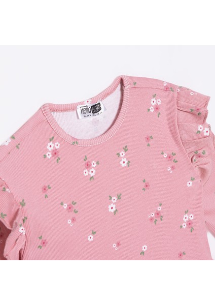 Kız Bebek Bluz - Tayt Forest Flower Uzun Kol Reçme Paça modelleri