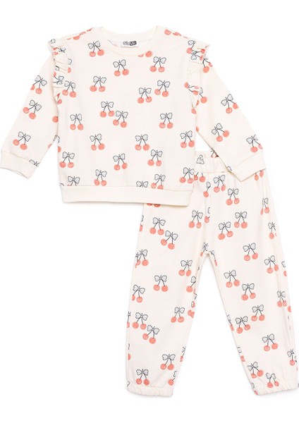 Kız Bebek Winter Cherry Eşofman Takımı Uzun Kol Lastikli Paça