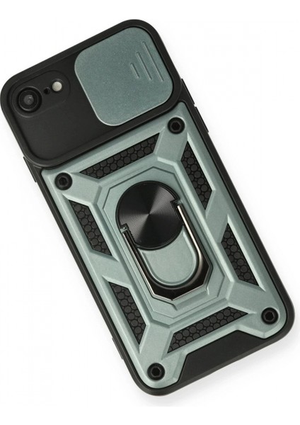 iPhone 7 Kılıf Pars Lens Yüzüklü Silikon - Yeşil modelleri