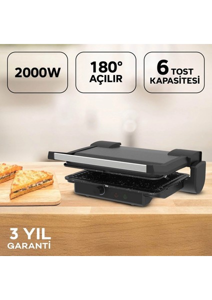 Siyah K469 Tost Makinesi, Pratik ve Şık Ev Aleti
