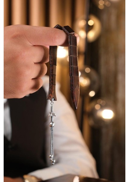 Özel Koleksiyonluk Gümüş Tasarım Balık Model Yı-Lan Ağacı Tesbih