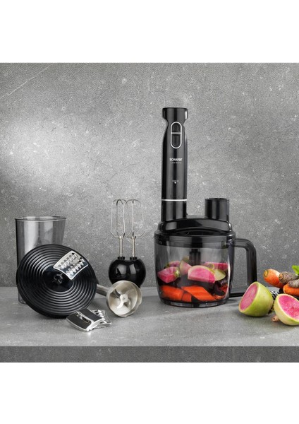 Çok Fonksiyonlu Büyük Mutfak Blender Seti, Şık Siyah/gümüş Tasarım