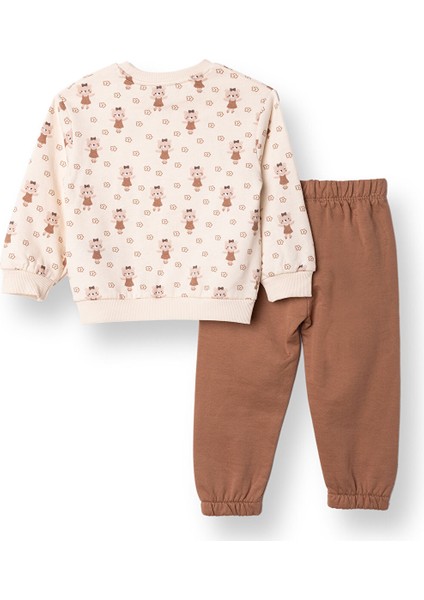 Kız Bebek Eşofman Takımı Enjoy Bear Iki Iplik Uzun Kol Lastikli Paça fiyatları