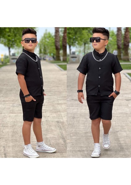Erkek Çocuk Keten Gömlekli Takım | 4/12 Yaş Arası