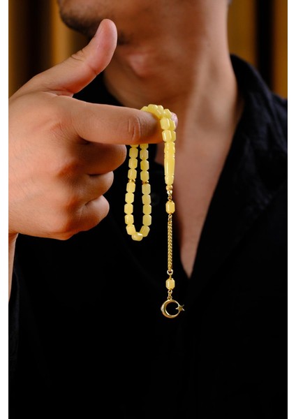 Mini Bilek Boy Damla Kehribar Ayyıldız Tasarım Tesbih (Amber), (مسبحة قطرة كهريبار) fırsatları