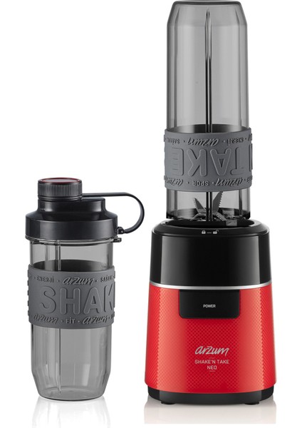 Kişisel Blender Seti 570ML ve 400ML Şişe 500W Kırmızı Renkli