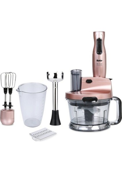 Pembe 1000W Çok Fonksiyonlu Blender Seti, Mr.chef Quadro Rose