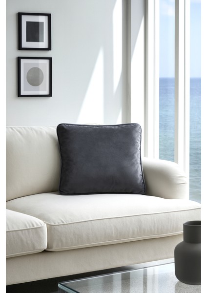 Kadife Kırlent Kılıfı Gri V1 40X40