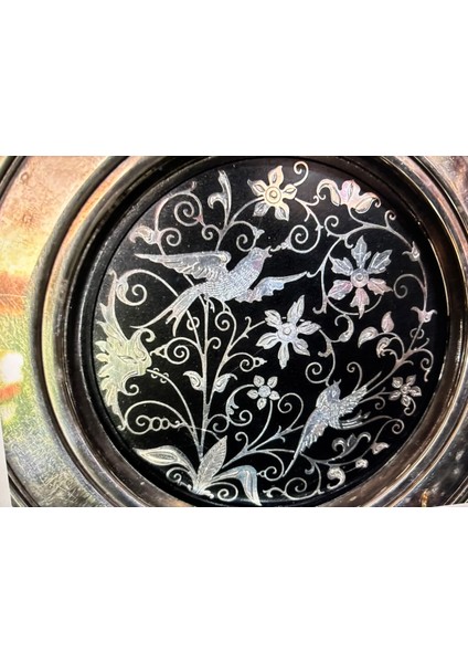 Amerikan Oneıda Gümüş ile Kuş ve Çiçek Motifleri Işlenmiş Gümüş Kaplama Tabak 19 cm modelleri
