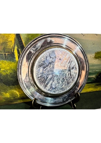 Amerikan Oneıda Gümüş ile Kuş ve Çiçek Motifleri Işlenmiş Gümüş Kaplama Tabak 19 cm indirimleri