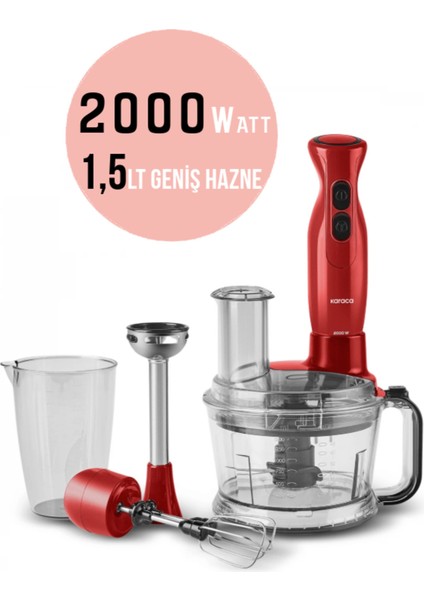 Güçlü Turbo Doğrayıcı ve Blender Seti, Buz Kırıcı, Çok Fonksiyonlu Mutfak Robotu
