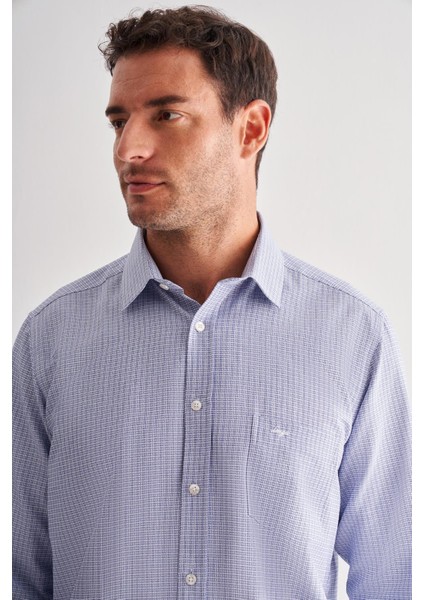 Koyu Lacivert Sert Yaka Uzun Kol Cepli Comfort Fit Classic Gömlek 1004255163 fırsatları