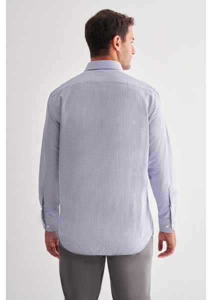 Koyu Lacivert Sert Yaka Uzun Kol Cepli Comfort Fit Classic Gömlek 1004255163 indirimleri