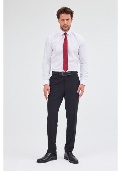 Beyaz Yarım Italyan Yaka Uzun Kol Easy To Iron Slim Fit Pamuklu Gömlek 1004255301 fiyatları