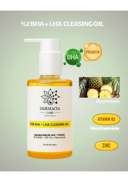 Bha +Lha, Salisilik Asit, Siyah Nokta Karşıtı, Yüz ve Vücut Arındırıcı Temizleme Yağı 200 ml modelleri