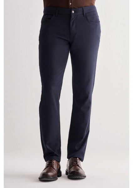 Lacivert 5 Cep Düz Paça Esnek Slim Fit Casual Pantolon 1003255157