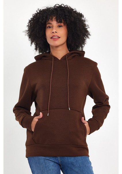 Kadın Kapşonlu Rahat Kalıp Içi Polarlı 3 Iplik Sweatshırt SPR24SWK55 fiyatları