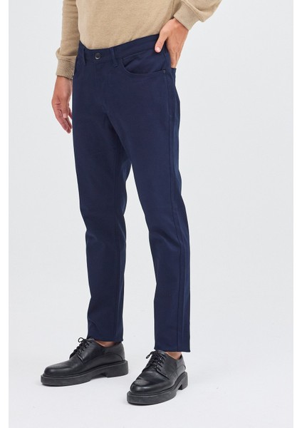 Koyu Lacivert 5 Cep Düz Paça Pamuklu Slim Fit 5 Cep Casual Pantolon 1003255154 modelleri