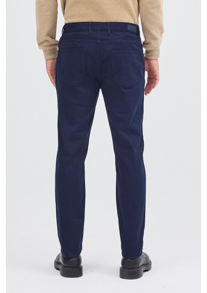 Koyu Lacivert 5 Cep Düz Paça Pamuklu Slim Fit 5 Cep Casual Pantolon 1003255154 fırsatları