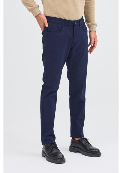 Koyu Lacivert 5 Cep Düz Paça Pamuklu Slim Fit 5 Cep Casual Pantolon 1003255154 indirimleri