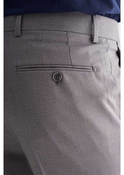 Gri Yan Cep Açık Paça Kendinden Desenli Slim Fit Esnek Pantolon 1003255151 indirimleri