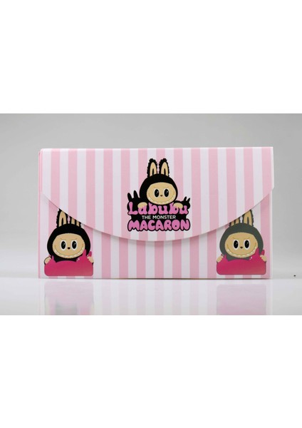 Çizgili Labubu Macaron Mektup Defter