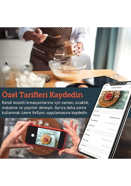 Akıllı Wi-Fi Kontrollü 5.5 Litre Sıcak Hava Fritözü Beyaz fırsatları