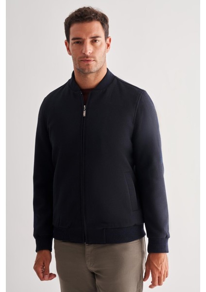 Koyu Lacivert Kaşe Kolej Yaka Düz Yırtmaçsız Tam Astar Comfort Fit Classic Mont 1007245159 modelleri
