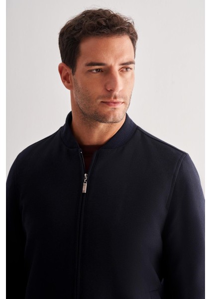 Koyu Lacivert Kaşe Kolej Yaka Düz Yırtmaçsız Tam Astar Comfort Fit Classic Mont 1007245159 fırsatları