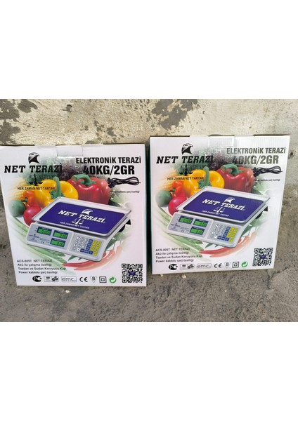 Net Terazi Market Pazarcı ve Kasap Terazisi 40 kg Kapasiteli Elektronik Dijital Bakkall Manav Tartısı