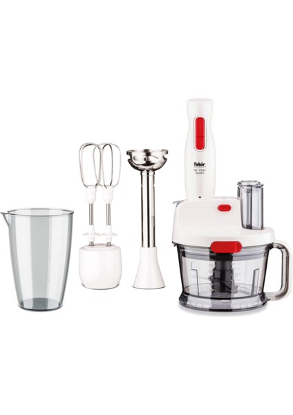 Krem Renkli Güçlü 1000W Çok Amaçlı Blender Seti