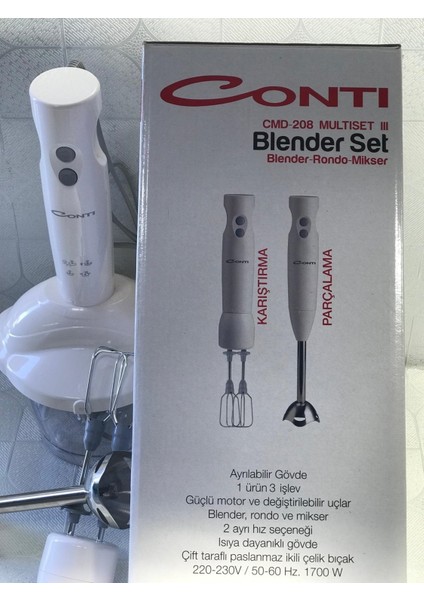 3 Fonksiyonlu El Blender Seti, Krem, 1700W, Filtre Kahve Makinesi Hediği indirimleri
