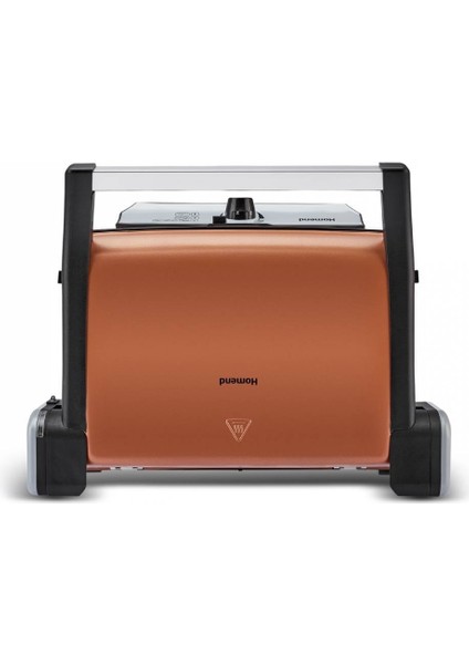 Parlak Bronz ve Gümüş Renkli Tost Makinesi, Pratik ve Şık Tasarım