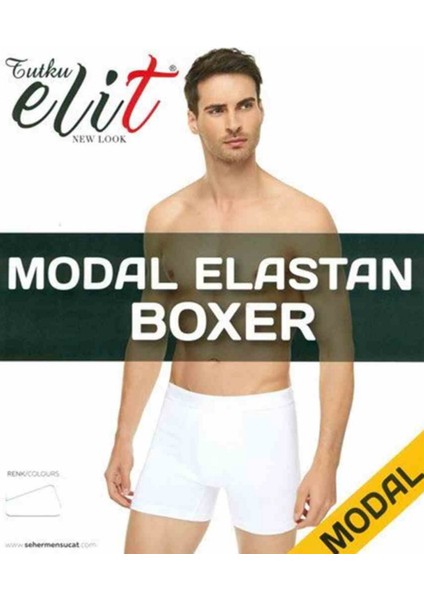 Erkek Modal Elastan Boxer - 6 Adet - Beyaz fiyatları