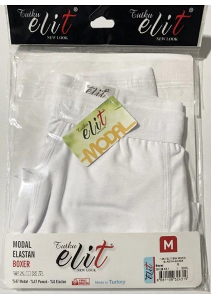 Erkek Modal Elastan Boxer - 6 Adet - Beyaz fırsatları