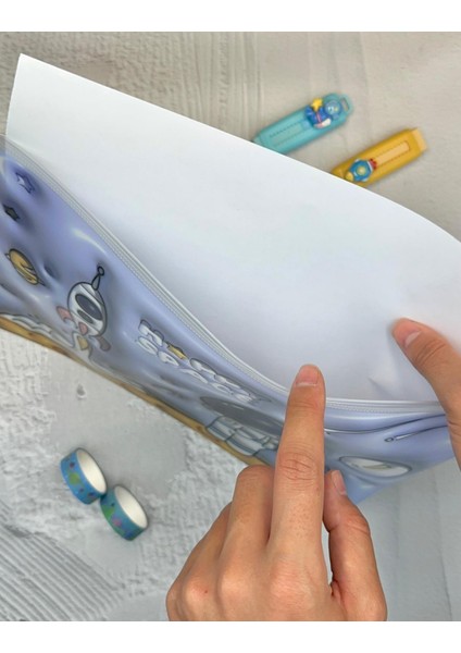 Astronotun Yolculuğu Şeffaf Tek Bölmeli A4 Fermuarlı Dosya Klasörü/belge Dosyası/düzenleyici Klasör fiyatları