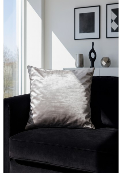 Kadife Kırlent Kılıfı Gümüş V1 40X40