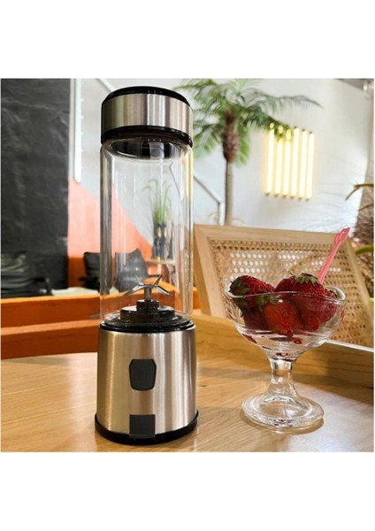 450 ml Taşınabilir Metal Kişisel Blender Shake ve Smoothies Için Keskin Bıçaklı