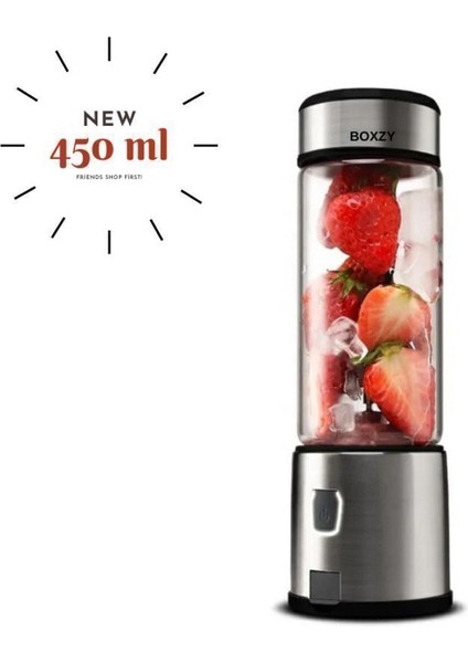 450 ml Taşınabilir Metal Kişisel Blender Shake ve Smoothies Için Keskin Bıçaklı